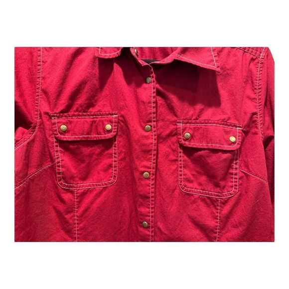 Vintage i.e. Relaxed Rust Red Button Up Top Size L Western Cowgirl - Picture 4 of 13
